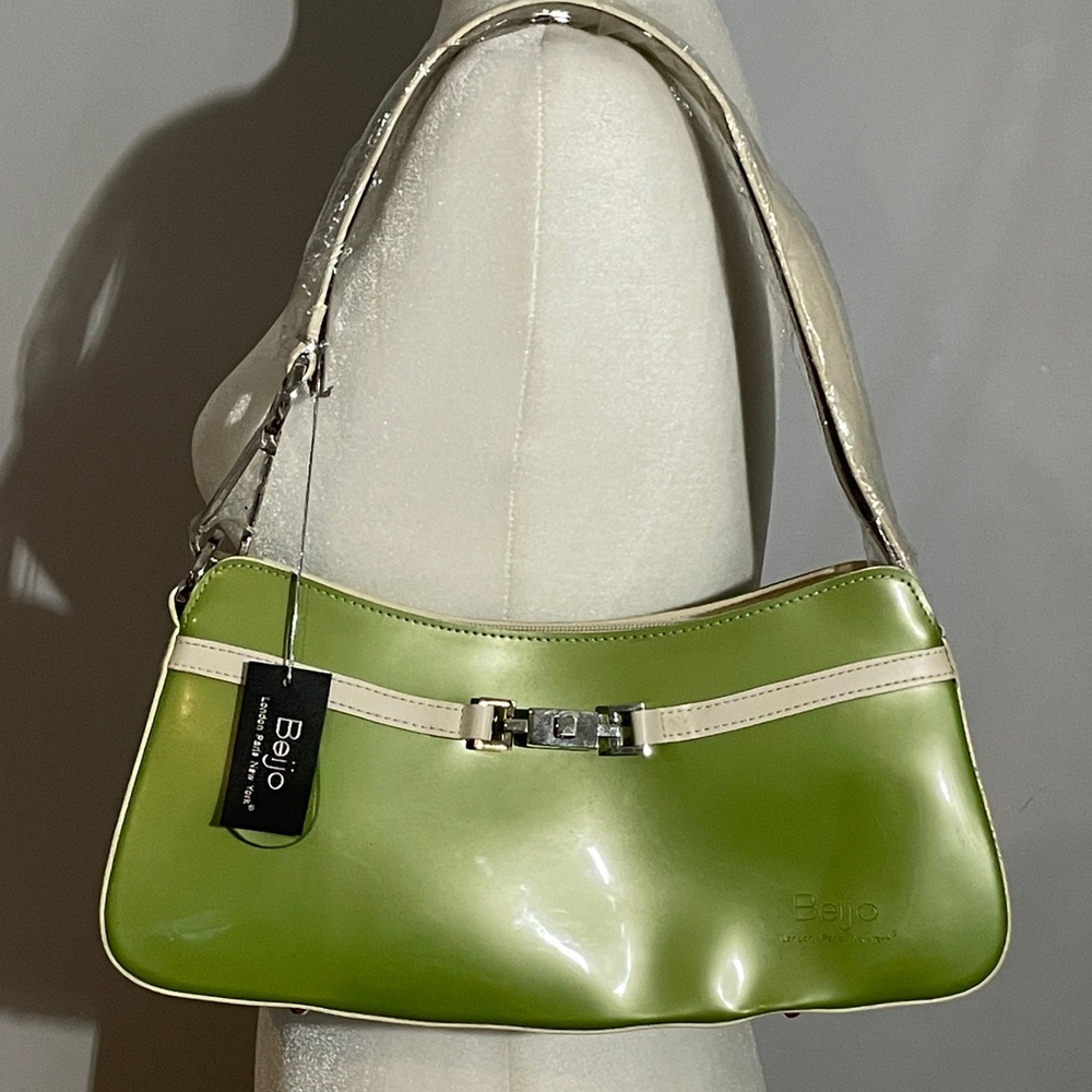 Beijo Y2K Green Faux Patent Leather Bag